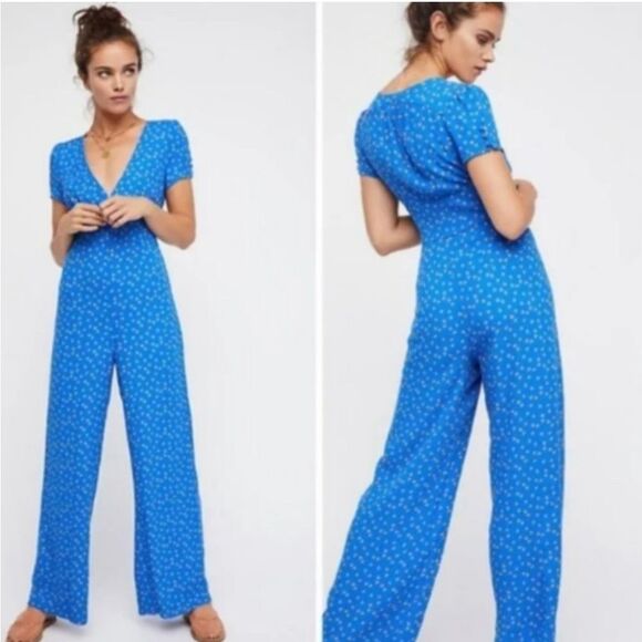 Free People Mia Short Sleeve Jumpsuit 4 - Picture 1 of 5